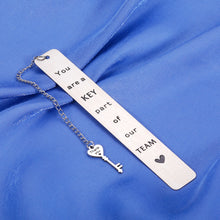 Load image into Gallery viewer, Thank You Gifts for Coworkers Bookmark for Women Men Employee Appreciation Gifts for Boss Leader Manger Farewell Mentor You are A Key Part of Our Team Gifts for Staff Coach Teacher Retirement Gifts
