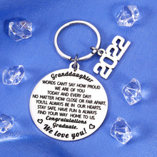 Load image into Gallery viewer, Graduation Gifts for Granddaughter Senior 2022 Keychain Graduate Gift for Grand Kids from Grandma Grandpa Grandparents to Grand Daughter Grad Presents for Her High School College Graduating Gifts
