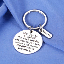 Load image into Gallery viewer, Coworker Leaving Gifts for Women Employee Thank You Gifts Inspirational Keychain for Men Colleague Team Appreciation Present from Boss Leaving Retirement Farewell May You be Proud of The Work You Do
