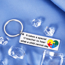 Load image into Gallery viewer, Teacher Appreciation Gifts Autism Keychain for Women Men Autism Awareness Teacher Speech Therapist Thank You Gift for Special Education Teachers for World Autism Awareness Day Month Teacher’s Day
