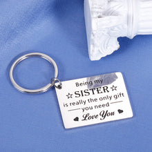Load image into Gallery viewer, Sister Birthday Gifts from Sister Gifts for Sister in Laws Love Keychain Big Sister Gifts for Little Girls Sisters’ Day Soul Sister Gifts from brother Back to School Christmas Present Girl Friends Day
