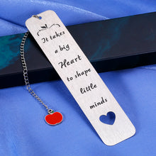 Load image into Gallery viewer, Teacher Appreciation Gifts for Book Lovers Bookmark for Kids Girls Boys Teacher Birthday Gifts for Coach Retirement Present for Tutor Principal Teachers Day Gifts for Friends Female with Charm Chain
