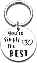 Load image into Gallery viewer, Couple Gifts for Him Her Wedding Anniversary Keychain for Boyfriend Girlfriend Birthday Best Friend Graduation for Schitts C Fans Lover Husband Wife Women Men You’re Simply The Best Keyring
