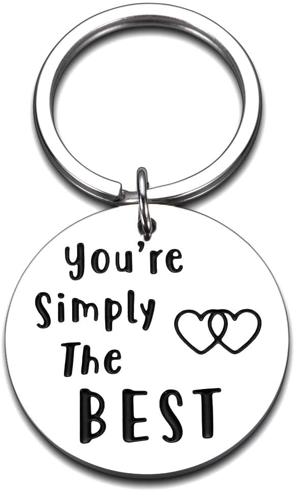 Couple Gifts for Him Her Wedding Anniversary Keychain for Boyfriend Girlfriend Birthday Best Friend Graduation for Schitts C Fans Lover Husband Wife Women Men You’re Simply The Best Keyring