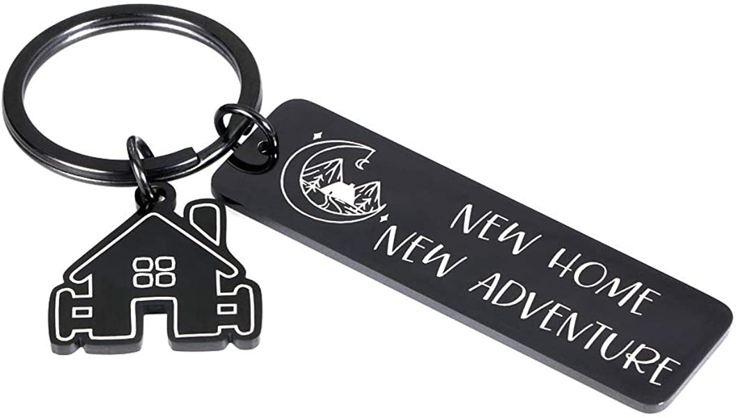 New Home KeyChain First Time Rental House Congrats Housewarming Thanksgiving Gift New Adventure for Moving in Homeowner Client Buyer Graduate Kid Neighbor Lover Christmas Valentines Day