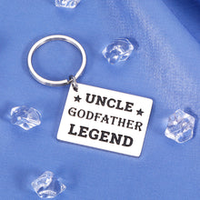 Load image into Gallery viewer, Uncle Gifts from Niece Nephew Uncle Keychain Birthday Gifts for Uncle from Kids Godfather Gifts from Godchild for Baptism Godson Goddaughter Christmas Presents Keyring Uncle Godfather Legend
