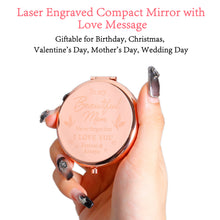 Load image into Gallery viewer, Lucullan Lepole Mom Gifts from Daughters I Love You Mom Rose Gold Compact Mirror Mom Birthday Gifts for Mom from Son Mother of The Bride Gifts for Mother in Law Stocking Stuffers for Women
