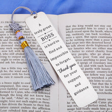 Load image into Gallery viewer, Farewell Gifts for Manager Boss Lady Gifts for Women Metal Bookmark Thank You Boss Gifts for Men Leaving Retirement Gifts Supervisor Gifts for Women Office Leader Mentor Coworker Birthday Gifts
