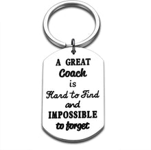 Load image into Gallery viewer, Valentines Day Gifts for Coach Birthday Keychain Men Women Basketball Football Baseball Swimming Coach Thank You Present from Boys Girls A Great Coach Is Hard to Find Referee New Year Keyring
