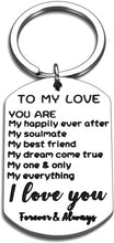 Load image into Gallery viewer, Anniversary Gifts for Him Husband to My Love Keychain Christmas Valentines Day Thanksgiving Present for Boyfriend Man Groom Wedding from Her Wife Girlfriend Soulmate Couple Key Chain Gift I Love You
