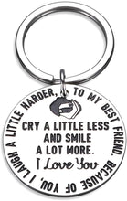 Load image into Gallery viewer, To My Best Friend Keychain Cute Thank You Gift for Bff Bestie Birthday Soul Sister Graduation Bridesmaid Wedding Day Teen Girls and Boys Friendship on Christmas Thanksgiving Unique Young Inspirational
