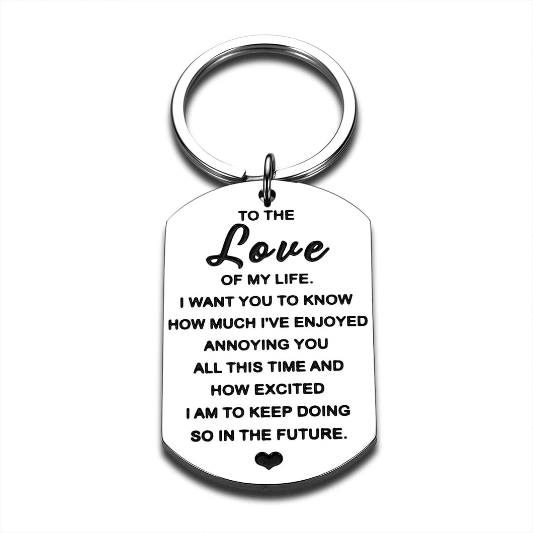 Valentines Gifts for Him Boyfriend Her Girlfriend Christmas Birthday Keychain for Husband Hubby Anniversary Wedding Engagement Present for Groom Bride Fiance Fiancee Women Men Love Keychains