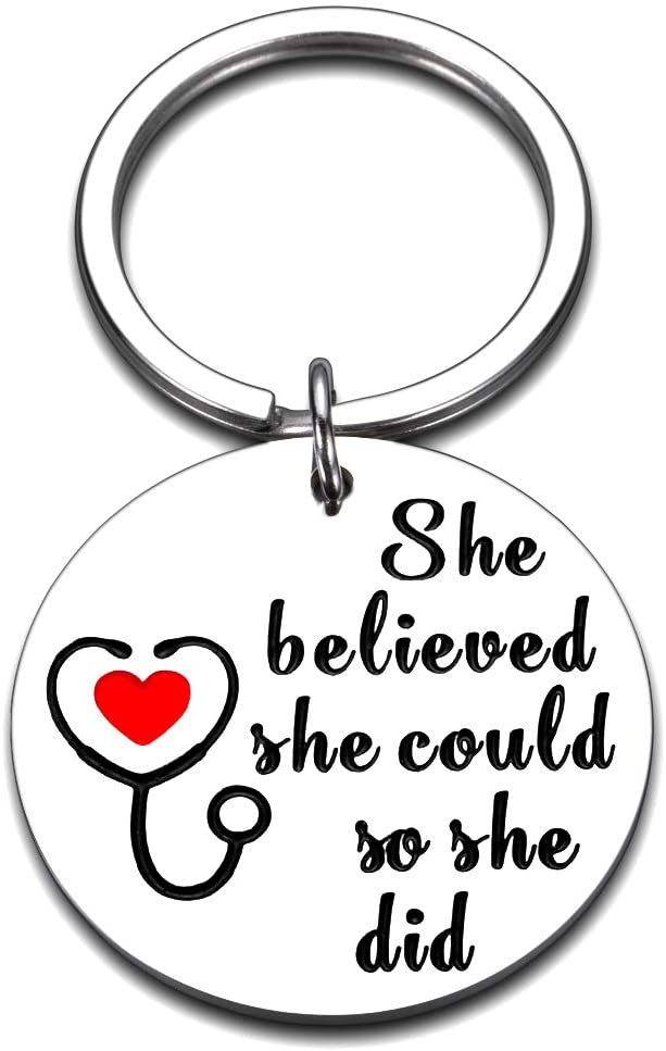 Inspirational Valentines Gifts Keychain for Nurse Graduate for Women Teen Girls Practitioner RN Medical Student Graduation Gift for Best Friends BFF Sister Daughter Mother Birthday Christmas Keyring