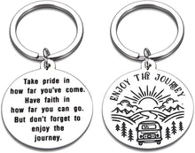 Load image into Gallery viewer, Inspirational keychain Gift for Children Student Family Uplifting Jewelry Teen Boy Girl Birthday Grad Graduation Women Male Christmas Take Pride in How Far You Have Come Keyring Him Her Best Friend
