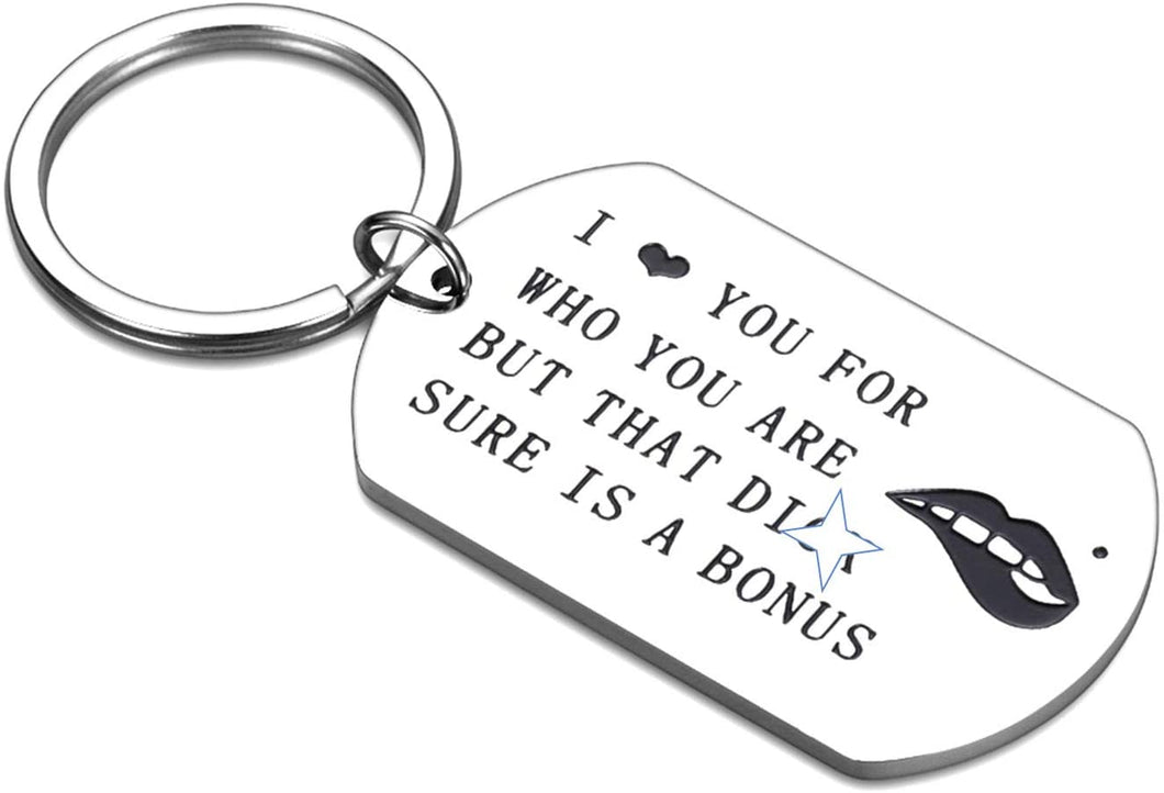 Funny Couple Keychain Boyfriend Husband Men Christmas Gifts from Girlfriend Wife Women I Love You for Who You are But That Sexy Lover Birthday Keychains Gift Keyring Present