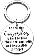 Load image into Gallery viewer, Coworker Leaving Gifts Keychains for Colleague Boss Employee Retirement Leader Supervisor Farewell for Women Men Work Friends Christmas Goodbye Thank You an Amazing Coworker is Hard to Find Keychain
