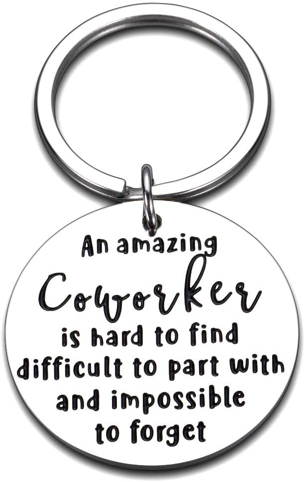 Coworker Leaving Gifts Keychains for Colleague Boss Employee Retirement Leader Supervisor Farewell for Women Men Work Friends Christmas Goodbye Thank You an Amazing Coworker is Hard to Find Keychain