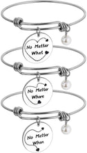 Load image into Gallery viewer, Long Distance Friendship Bracelets Set of 3 Best Friends Relationship Bangle Gift for Women Sisters Birthday Teen Girls Christmas BFF Besties Graduation No Matter When What Where
