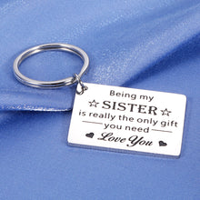 Load image into Gallery viewer, Sister Birthday Gifts from Sister Gifts for Sister in Laws Love Keychain Big Sister Gifts for Little Girls Sisters’ Day Soul Sister Gifts from brother Back to School Christmas Present Girl Friends Day
