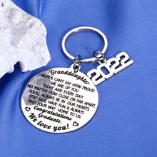 Load image into Gallery viewer, Graduation Gifts for Granddaughter Senior 2022 Keychain Graduate Gift for Grand Kids from Grandma Grandpa Grandparents to Grand Daughter Grad Presents for Her High School College Graduating Gifts
