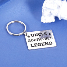 Load image into Gallery viewer, Uncle Gifts from Niece Nephew Uncle Keychain Birthday Gifts for Uncle from Kids Godfather Gifts from Godchild for Baptism Godson Goddaughter Christmas Presents Keyring Uncle Godfather Legend
