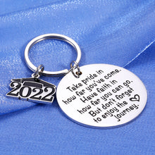 Load image into Gallery viewer, Graduate Gifts for Daughter Son Class of 2022 Keychain College Graduation Gifts for Him Her Boys Girls Junior High School Grad Gifts Master Gifts for Nurse Medical Student Senior 2022 for Women Men
