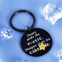 Load image into Gallery viewer, Funny Supernatural Fan Keychain Christmas Gifts for Music Lover Best Friend Brother Birthday Key Chain Supernatural Inspired SPN TV Show Merchandise Driver Picks The Music Shotgun Shuts His Cakehole
