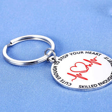 Load image into Gallery viewer, Funny Nurse Valentines Gifts Keychain for Women Men Nursing Day Week Students Graduation LPN RN Coworker Friends Nurse Practitioner Doctor Mom Dad Birthday Christmas Cute Enough to Stop Your Heart
