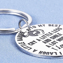 Load image into Gallery viewer, To My Best Friend Keychain Cute Thank You Gift for Bff Bestie Birthday Soul Sister Graduation Bridesmaid Wedding Day Teen Girls and Boys Friendship on Christmas Thanksgiving Unique Young Inspirational
