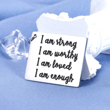 Load image into Gallery viewer, Inspirational Christmas Keychain Faith Gifts for Women Men Teens Boy Girls from Dad Mom Best Friend BFF Motivational Keyring for Birthday Valentines Day Graduation Depression Gift I am Strong Enough
