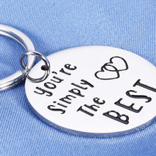 Load image into Gallery viewer, Couple Gifts for Him Her Wedding Anniversary Keychain for Boyfriend Girlfriend Birthday Best Friend Graduation for Schitts C Fans Lover Husband Wife Women Men You’re Simply The Best Keyring
