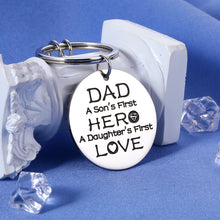 Load image into Gallery viewer, Dad Birthday Gifts from Daughter Keychain for Fathers Day Gifts from Son Wife for Dad Husband Grandpa Retirement Present for Step Father Figure Daddy to Be Thank You Gift for Papa Padre Him Men
