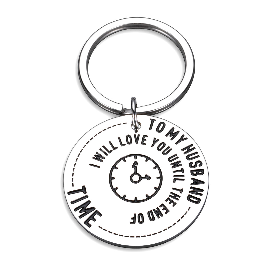 to My Husband Gift Romantic Keychain for Him Men Hubby Fiancé Dad Boyfriend Bf from Her Women Fiancée Wife Girlfriend Gf Birthday Thanksgiving Anniversary Valentines Xmas Wedding Christmas Day