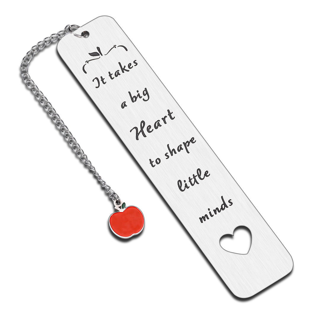 Teacher Appreciation Gifts for Book Lovers Bookmark for Kids Girls Boys Teacher Birthday Gifts for Coach Retirement Present for Tutor Principal Teachers Day Gifts for Friends Female with Charm Chain