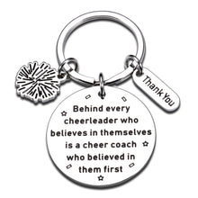 Load image into Gallery viewer, Cheer Coach Gift Cheer Keychains Cheerleader Appreciation Gifts for Coach Thank You Gift Cheerleading Gifts Birthday Graduation End of Season Senior Night Gifts for Cheer Coach Christmas Thanksgiving
