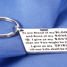 Load image into Gallery viewer, Outlander Gifts for Women Love Keychain for Boyfriend from Girlfriend Wedding Present for Wife Husband Engagement Gift for Bride Groom Fiance Fiancee Celtic Wedding Vows for My Sassenach
