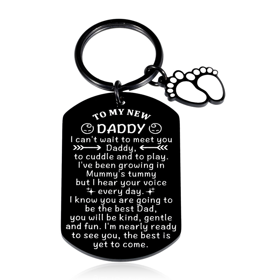 New Dad Gifts for Men Christmas Gifts Keychain Soon to Be Dad Gifts New Daddy Dad To Be Gifts First Baby Gift for Dad from Mom Pregnancy Announcement Gifts First Time Fathers Day Presents for Husband