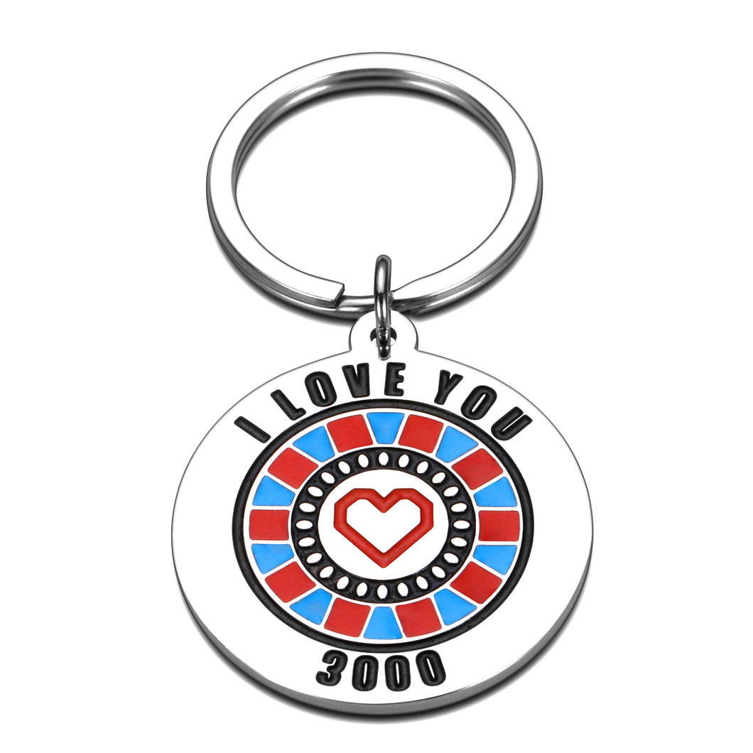 I Love You 3000 Keychain Gift for Dad Mom Boyfriend Boys Husband from Daughter Son Girlfriend Wife Couples Christmas Anniversary Birthday Gift for Him Her Men Women