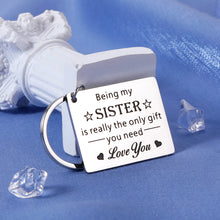 Load image into Gallery viewer, Sister Birthday Gifts from Sister Gifts for Sister in Laws Love Keychain Big Sister Gifts for Little Girls Sisters’ Day Soul Sister Gifts from brother Back to School Christmas Present Girl Friends Day
