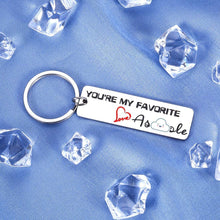 Load image into Gallery viewer, Funny Man Valentines Day Keychain Sweet Christmas Gift for Husband Boyfriend Hubby from Wife Girlfriend Wifey Her Him Anniversary Birthday Wedding You’re My Favorite Keychain Gifts Keyring
