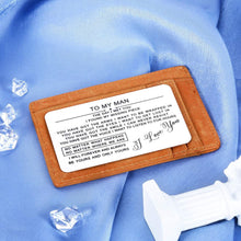 Load image into Gallery viewer, to My Man Wallet Insert Card Valentines Day Gifts for Boyfriend Him Birthday Husband Anniversary for Fiance Groom Wedding Engagement Mini I Love You Note Christmas Stocking Stuffers from Girlfriend
