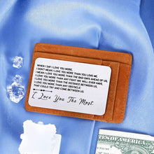 Load image into Gallery viewer, Valentines Day Gifts for Husband Boyfriend Wedding Anniversary Wallet Insert Card from Wife Girlfriend Groom Bride Couple Birthday Engraved Mini Love Note for Him Her Christmas Women Men Deployment
