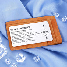 Load image into Gallery viewer, to My Husband Valentine’s Day Gift for Hubby Birthday Anniversary Wallet Insert Card Groom Wedding Honeymoon Worse Half Mini Love Note from Bride Wife for Boyfriend Men Him Father’s Day
