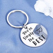 Load image into Gallery viewer, Couple Gifts for Him Her Wedding Anniversary Keychain for Boyfriend Girlfriend Birthday Best Friend Graduation for Schitts C Fans Lover Husband Wife Women Men You’re Simply The Best Keyring
