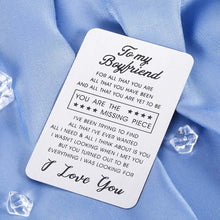 Load image into Gallery viewer, Wallet Insert Card for Boyfriend Valentine Gifts for My Man Him Husband to Be Birthday from Girlfriend Wife Wedding Anniversary Mini Love Note Future Hubby Groom Fiance Couple Engagement Present
