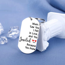 Load image into Gallery viewer, Romantic Boyfriend Girlfriend Anniversary Keychain Christmas Gift for Him Her Birthday Women Men Valentines Day Husband Wife Wedding When I Saw You I Fell in Love Shakespeare Quote
