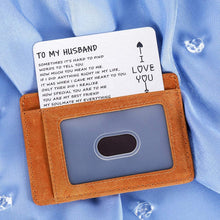 Load image into Gallery viewer, to My Husband Valentine’s Day Gift for Hubby Birthday Anniversary Wallet Insert Card Groom Wedding Honeymoon Worse Half Mini Love Note from Bride Wife for Boyfriend Men Him Father’s Day
