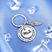 Load image into Gallery viewer, Mom Memorial Gifts Keychain Loss of Mother Sympathy Gift for Loss of Mommy Momma Mama Remembrance Key Chain Christmas Funeral Key Tags Remembering I Have a Guardian Angel I Call Her Mom
