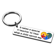 Load image into Gallery viewer, Teacher Appreciation Gifts Autism Keychain for Women Men Autism Awareness Teacher Speech Therapist Thank You Gift for Special Education Teachers for World Autism Awareness Day Month Teacher’s Day

