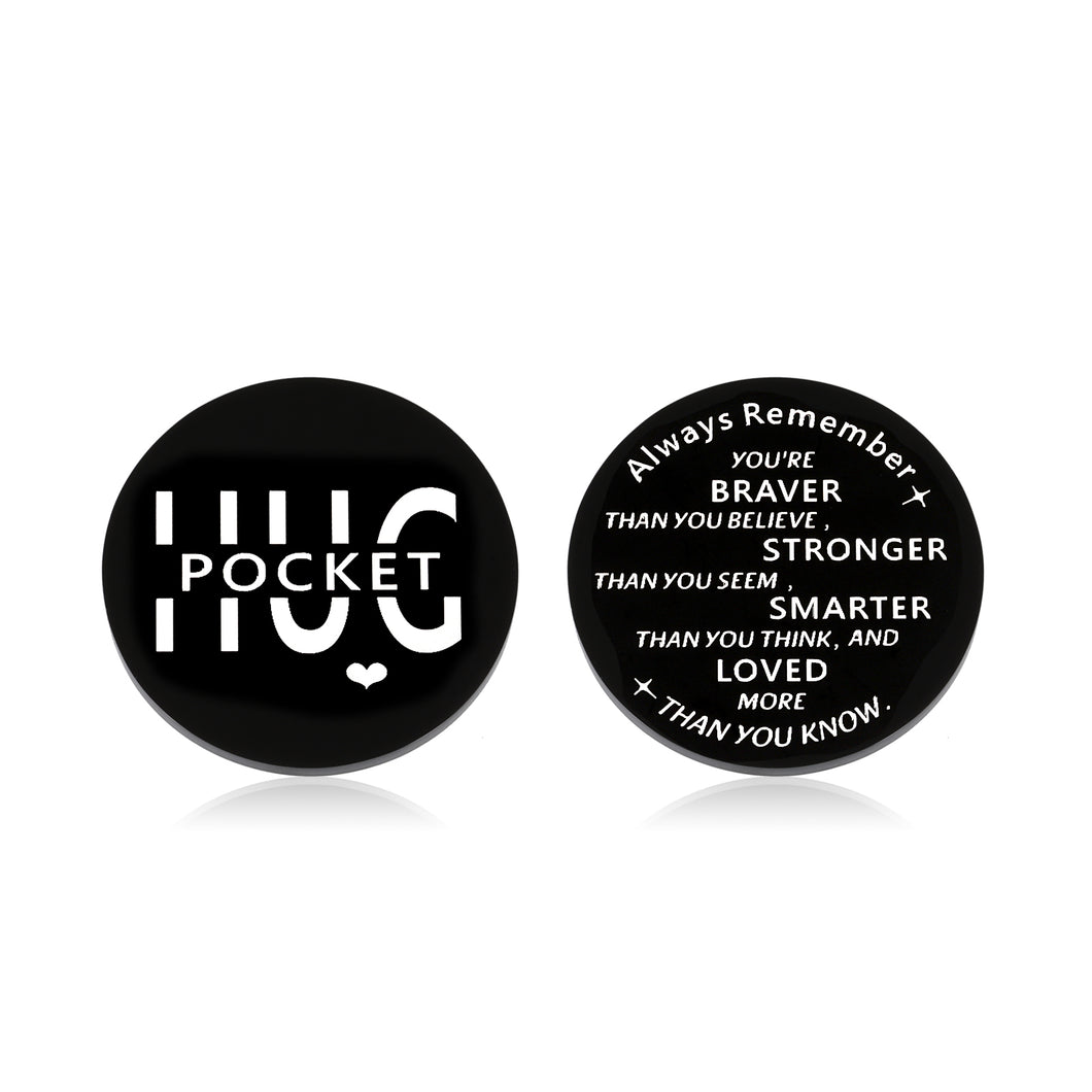 Long Distance Relationship Gifts Inspirational Pocket Hug Token Christmas Gifts for Best Friends Bestie Family Back to School Gifts for Kids Teen Boys Girls from Mom Dad Double-Sided Miss You Note